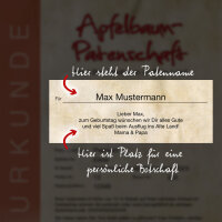 Apfelbaum-Patenschaft BIO / Delbar / 2024+2025 / Standard je 10kg / Gutschein 20€ Hofladen-Hofcafe
