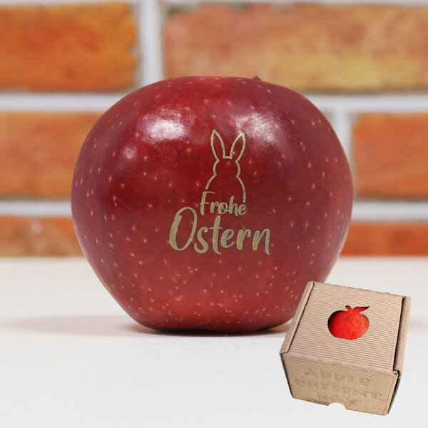Apfel mit Branding Frohe Ostern Fips