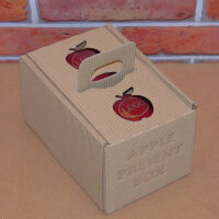Box mit 2 roten Bio-Äpfeln / APPLE PRESENT BOX / Äpfel mit 1 Logomotiv
