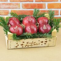 6 Weihnachtsäpfel weihnachtlich verpackt