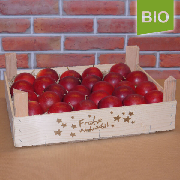 Kleine rote Weihnachts-Bio-Äpfel 2.5kg-Kiste