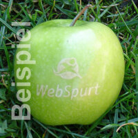 4 grüne Logo-Äpfel! Laser in 4er Apple Tray...