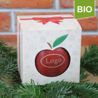Roter Logo-Apfel in Weihnachtsbox Einzelversand ab 10 Stk.