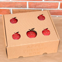 6 rote Logo-Äpfel Laser in 6er Apple Present Box verpackt|truncate:60