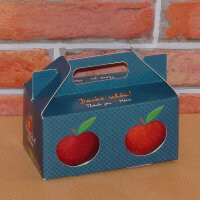 Box mit 2 roten Bio-Äpfeln / Danke schön! Box / Äpfel ohne Motiv
