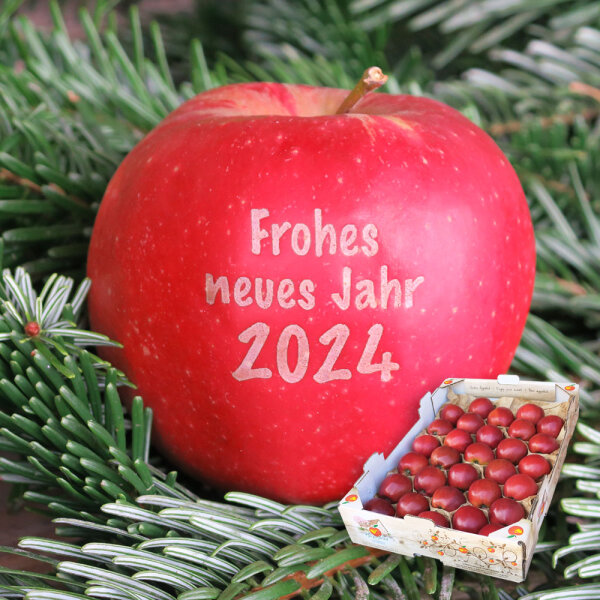 30 Bio-Äpfel "Frohes neues Jahr 2024" -Aktionspaket-