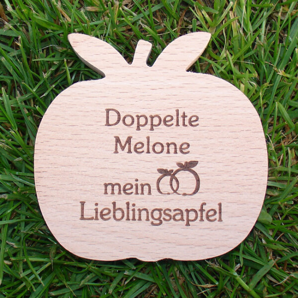 Doppelte Melone mein Lieblingsapfel, dekorativer Holzapfel