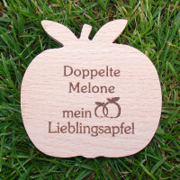 Doppelte Melone mein Lieblingsapfel, dekorativer Holzapfel|truncate:60