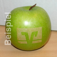 grüner Logo-Apfel Laser in 1erAPB im Geschenkkarton verpackt