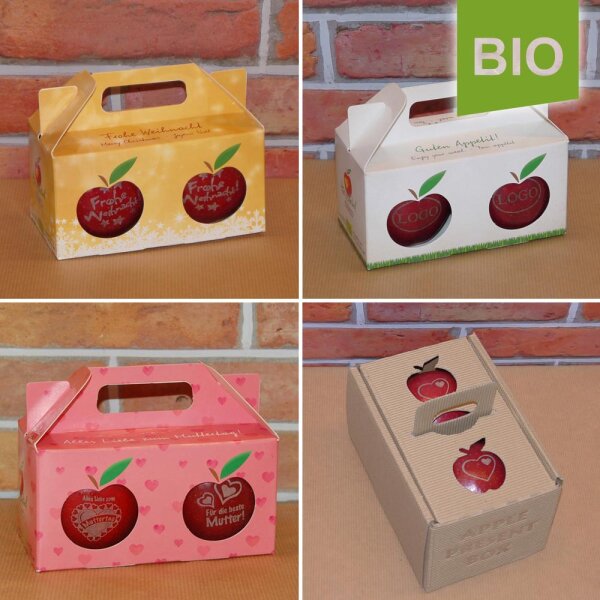 Box mit 2 roten Bio-Äpfeln