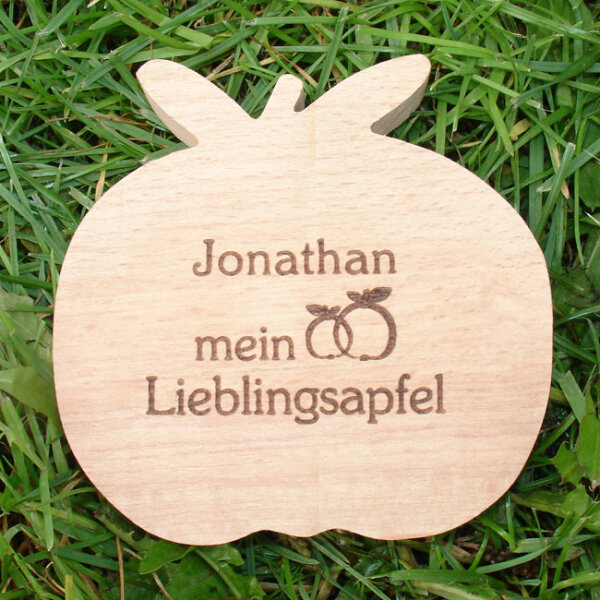 Jonathan mein Lieblingsapfel,  dekorativer Holzapfel