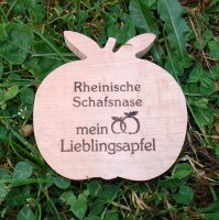 Rheinische Schafsnase mein Lieblingsapfel, dekor. Holzapfel