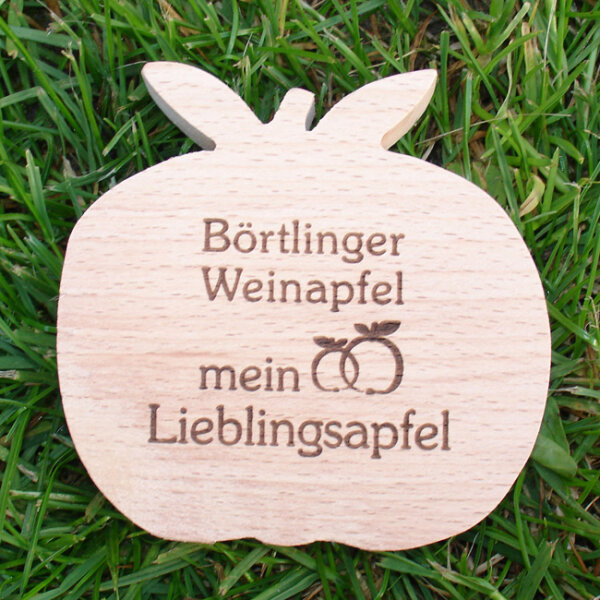 Börtlinger Weinapfel mein Lieblingsapfel, dekor. Holzapfel