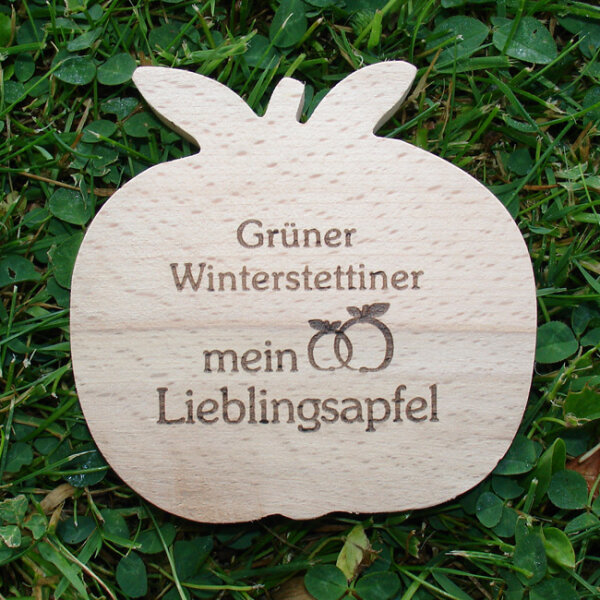 Grüner Winterstettiner mein Lieblingsapfel, dekor. Holzapfel