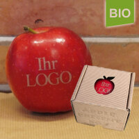 LOGO-Apfel rot in Box / Apple Present Box