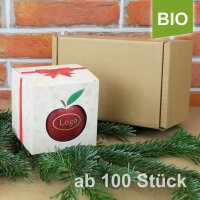 Roter Logo-Apfel in Weihnachtsbox Einzelversand ab 100 Stk.|truncate:60