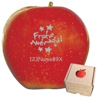 Apfel mit Branding Frohe Weihnacht! mit 1 Zeilen 10 Zeichen|truncate:60