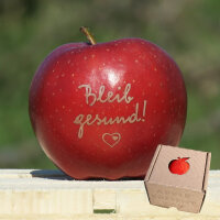 Bleib gesund! - Apfel in Geschenkbox