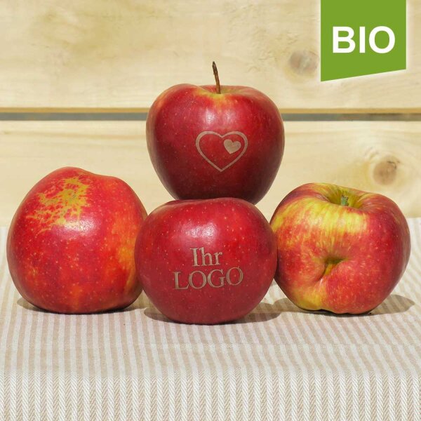 Krumme bio Logo-Äpfel