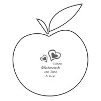 Apfel "Herzlichen Glückwunsch" mit 2 Freizeilen