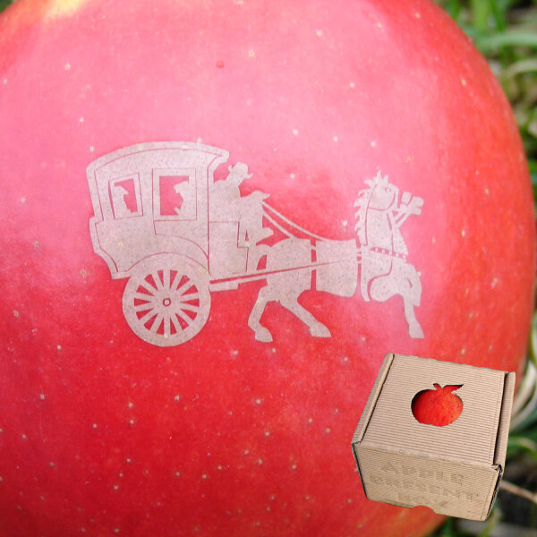 Apfel mit Branding Kutsche
