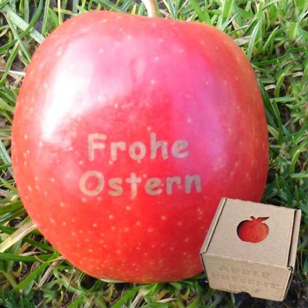 Apfel mit Branding Frohe Ostern