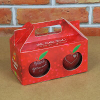 Box mit 2 roten Bio-Äpfeln / Ich liebe Dich Box / Gesund Herzapfel