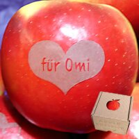 Apfel mit Branding für Omi