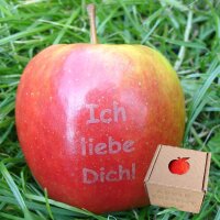 Apfel mit Branding Ich liebe Dich!|truncate:60