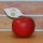 Roter Bio-Apfel mit individuellem Werbeblatt
