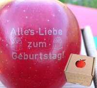 Apfel mit Branding Alles Liebe zum Geburtstag|truncate:60