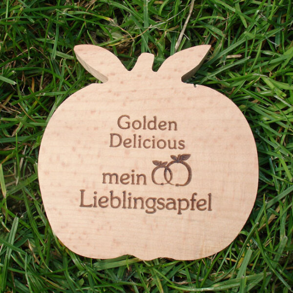 Golden Delicious mein Lieblingsapfel,  dekorativer Holzapfel