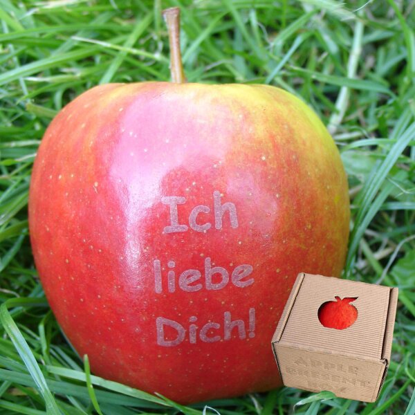 Liebesapfel rot / Ich liebe Dich! / APPLE PRESENT BOX