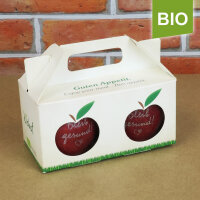 Box mit 2 roten Bio-Äpfeln / biohof-box neutral / Bleib gesund