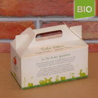 Box mit 2 roten Bio-Äpfeln / Osterbox / Themenmotiv