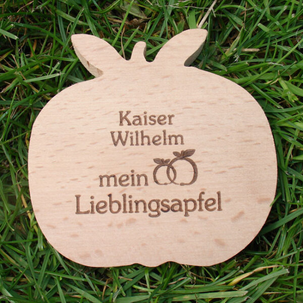 Kaiser Wilhelm mein Lieblingsapfel, dekorativer Holzapfel