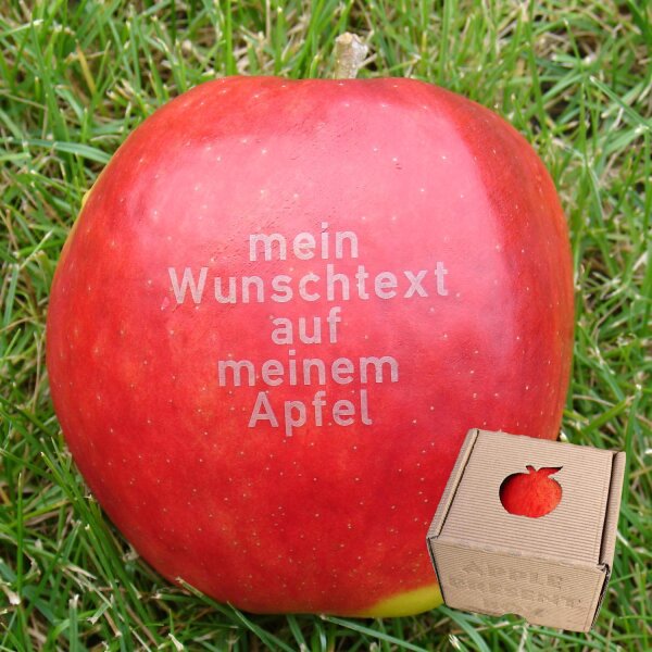 Liebesapfel rot / Wunschtext / APPLE PRESENT BOX