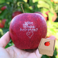 Apfel Willst Du mich heiraten? Apfel mit Herz