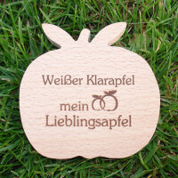 Weißer Klarapfel mein Lieblingsapfel, dekorativer Holzapfel|truncate:60