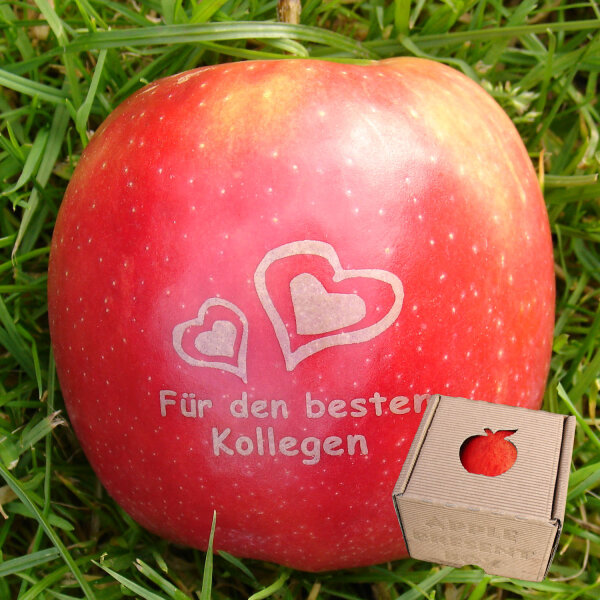 Apfel mit Branding Für den besten Kollegen