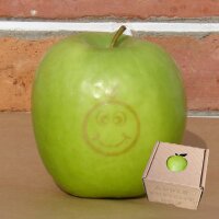 Apfel mit Branding Smilie Fred grün|truncate:60