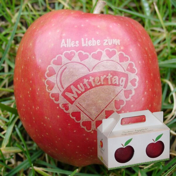 Liebesapfel rot / Muttertag / Herzapfelhofbox