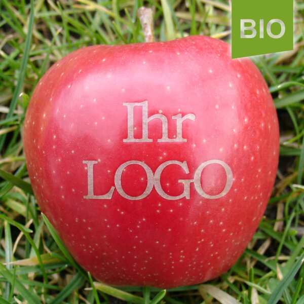 Roter Bio-LOGO-Apfel, mittelgross