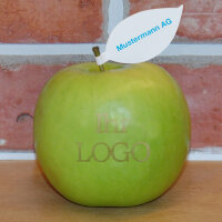 LOGO-Apfel / rot / sehr groß / Blatt Herzlich willkommen