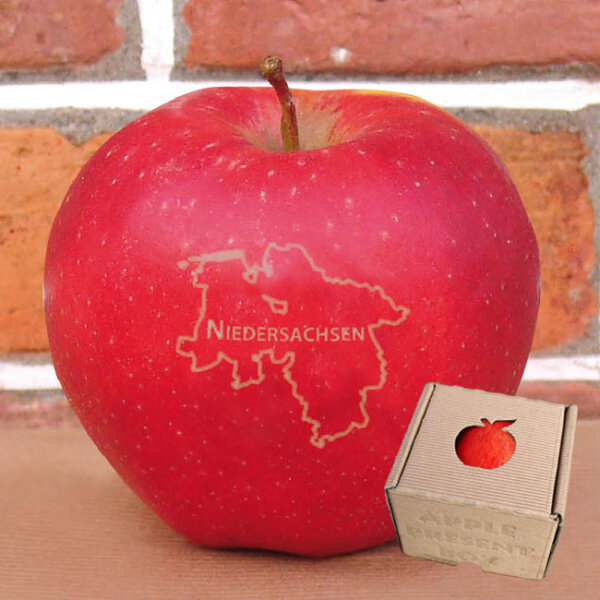 Niedersachsen Apfel mit Branding