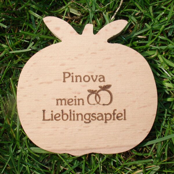 Pinova mein Lieblingsapfel,  dekorativer Holzapfel