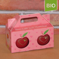 Box mit 2 roten Bio-Äpfeln / Muttertagsbox / Herzäpfel