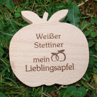 Weißer Stettiner mein Lieblingsapfel, dekorativer Holzapfel|truncate:60