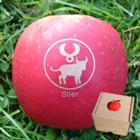 Apfel mit Branding Sternzeichen Stier|truncate:60
