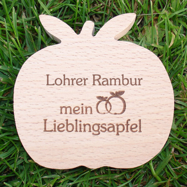 Lohrer Rambur mein Lieblingsapfel, dekorativer Holzapfel